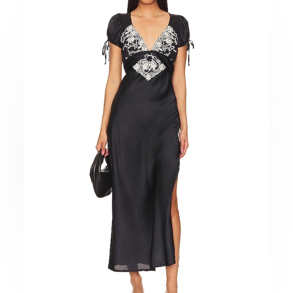 Free People Black and White Midi Dress